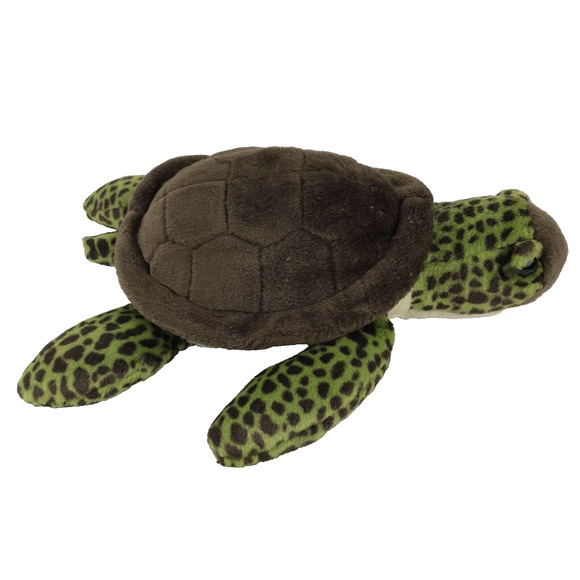 Wild Republic Sea Turtle Plush Brown Shell Green Speckled Body Tortoise 13" 2010 - Picture 6 of 11